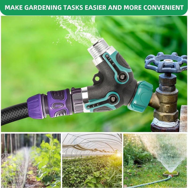 lucdnc Garden Hose Splitter 2 Way 3/4 Inch Faucet Y Connector With Shut Off Valve,Garden Supplies Water Hose Splitter Adapter For Indoor Outdoor Faucets - Image 5